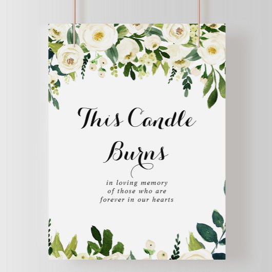 緑の白いフローラこのキャンドルバーンズの看板 ポスター