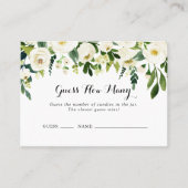 緑の白いフローラはゲームカードの数を推測 名刺 (正面)