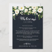 緑の白いフローラブルー結婚のウェルカムレター (正面)