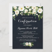 緑の白いフローラ王室のブルーの確認 招待状 (正面)