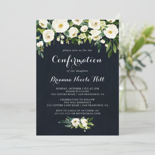 緑の白いフローラ王室のブルーの確認 招待状 (スタンド正面)