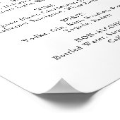 緑の白いフローラ結婚のドリンクのメニューサイン ポスター (角)