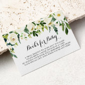 緑の白いフローラ赤ちゃんシャワーブックリクエスト エンクロージャーカード