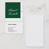 緑の白いプロフェッショナルのミニマルな手書き 名刺 (正面/裏面)