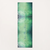 緑の白いマンダラパターンパーソナライズされた ヨガマット (正面)