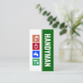 緑の白いレイヤーの手書きツール 名刺 (スタンド正面)