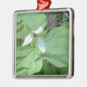 緑の白い兆 メタルオーナメント (左)