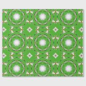 緑の白い円 ラッピングペーパー (フラット)