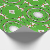 緑の白い円 ラッピングペーパー (角)