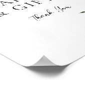 緑の白い冬のフローラカードとギフト ポスター (角)