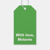 緑の白い十字縫い ギフトタグ (裏面)