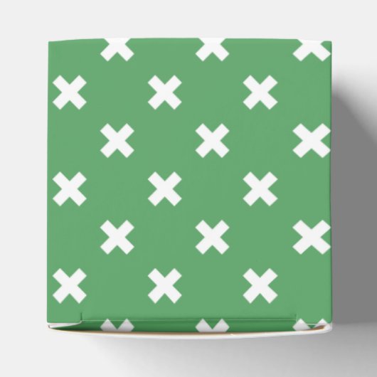 緑の白い十字縫い フェイバーボックス (上部)