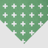 緑の白い十字縫い 薄葉紙 (詳細)