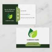 緑の白い名刺 名刺 (正面/裏面)