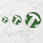 緑の白い女の子バレーボールパーソナライズされた誕生日 コンフェッティ (正面)