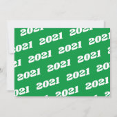 緑の白い学校の色の写真卒業 招待状 (裏面)