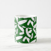 緑の白い学校の色バレーボールコーチのギフト コーヒーマグカップ (中央)