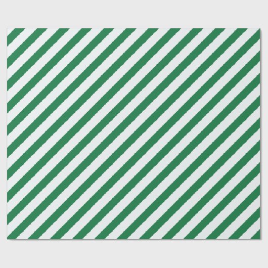 緑の白い対角線のストライプクリスマスおもしろいを破った ラッピングペーパー (フラット)