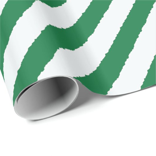 緑の白い対角線のストライプクリスマスおもしろいを破った ラッピングペーパー (ロールコーナー)