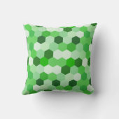 緑の白い幾何学六角形 クッション (裏面)