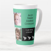 緑の白い愛は写真と祖父である カフェラテマグ (右アングル)