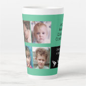 緑の白い愛は写真と祖父である カフェラテマグ (正面)