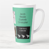 緑の白い愛は写真と祖父である カフェラテマグ (右)