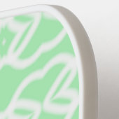 緑の白い抽象芸術シェイプ ピックルボールラケット (左詳細)