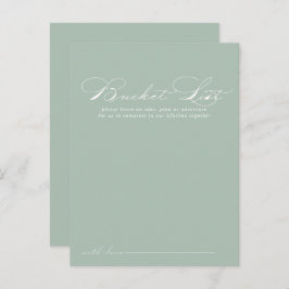緑の白い書道の結婚バケットリストカード ポストカード