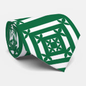 緑の白い正方形の幾何学的パターン ネクタイ (ロール)