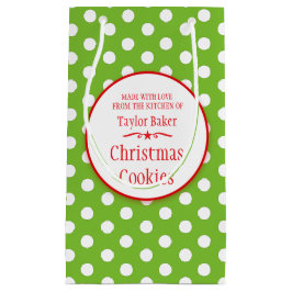 緑の白い水玉模様クッキースワップベーキング抱き枕 スモールペーパーバッグ