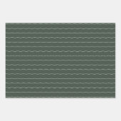 緑の白い波線とドットシンプル休日 ラッピングペーパーシート (正面3)