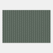 緑の白い波線とドットシンプル休日 ラッピングペーパーシート (正面)