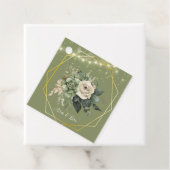 緑の白い牡丹のライト結婚の感謝 フェイバータグ (インサイチュ)