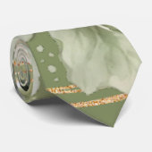 緑の白い牡丹のライト結婚の新郎 ネクタイ (ロール)