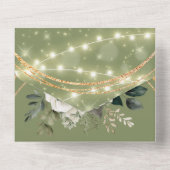 緑の白い牡丹結婚灯 オールインワン招待状 (裏面)