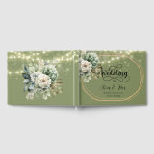 緑の白い牡丹結婚灯 ゲストブック (全面)