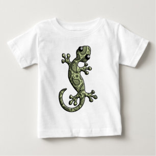 緑の白い登山のヤモリのトカゲ ベビーTシャツ