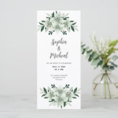 緑の白い砂漠色の結婚カードの招待状 (スタンド正面)