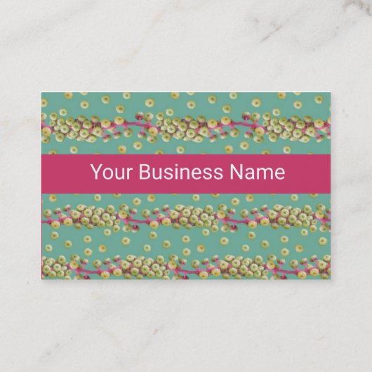 緑の白い種子さくらんぼ赤 名刺 (裏面)