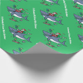 緑の白い素晴らしクリスマスの夢 ラッピングペーパー (角)