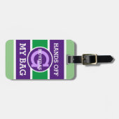 緑の白い紫に私のバッグのモノグラムハンドオフ ラゲッジタグ (正面横)