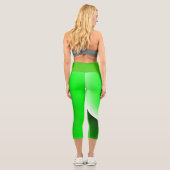 緑の白い緩和曲線のグラデーション カプリレギンス (裏面)