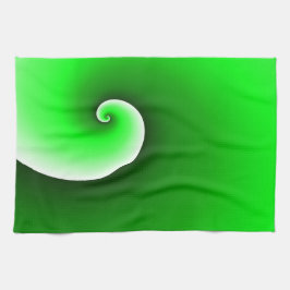 緑の白い緩和曲線のグラデーション キッチンタオル