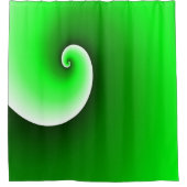 緑の白い緩和曲線のグラデーション シャワーカーテン (正面)