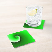 緑の白い緩和曲線のグラデーション スクエアペーパーコースター (インサイチュ)