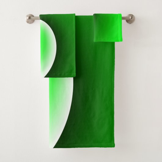 緑の白い緩和曲線のグラデーション バスタオルセット (インサイチュ)