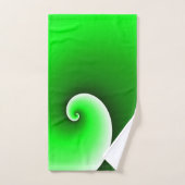 緑の白い緩和曲線のグラデーション バスタオルセット (ハンドタオル)
