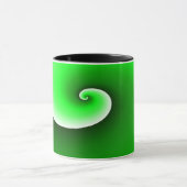緑の白い緩和曲線のグラデーション マグカップ (中央)