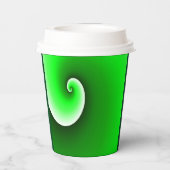 緑の白い緩和曲線のグラデーション 紙コップ (裏面)